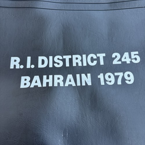 Vintage Leder große Bank Depot Tasche R.I. District 245 Bahrain 1979 Schecks Geld - Bild 8 von 8