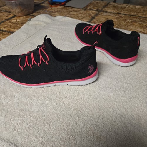 U.S. Polo Assn Meghan black/fuchsia Slip On Athletic Shoe Sz w 9 - Picture 1 of 10