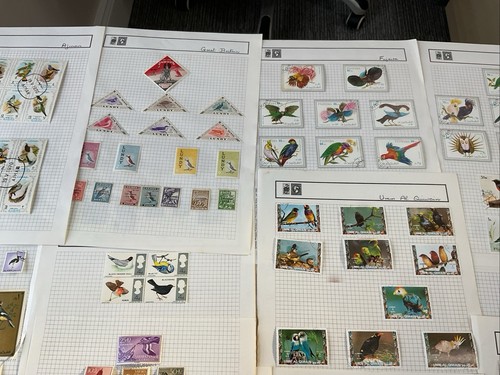 Birds On Stamps Mint And Used On Cards, Leaves, FDC’s And Booklets L662 - Bild 3 von 24