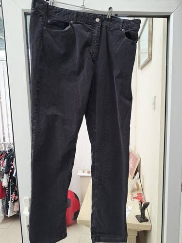 M&S Women's Cord Straight Leg Trousers Stretch, Size 18