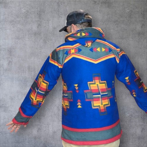 Western Navajo Fleece Hoodie Größe M El Paso Saddle Blanket Co - Bild 3 von 7
