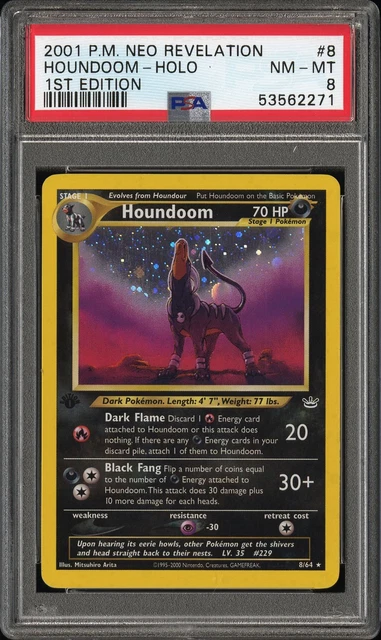 2001 Pokemon Neo Revelation Houndoom 8/64 Holo 1st Edition PSA 8