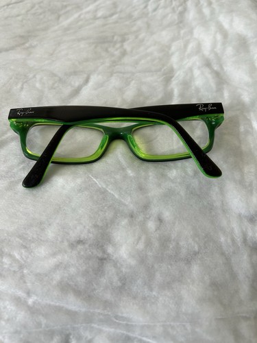 Ray-Ban RB1530 3665 Occhiali da Vista Bambini Rettangolari Nero Verde 48-16-130 Solo Montatura - Foto 2 di 11