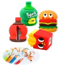 4 PCS Cute Cartoon Pencil Sharpeners, Kids Pencil Sharpener Manual, Handheld ...