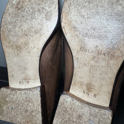 Cole Haan Studio Damengröße 8,5 B braune Leder-Halbschuhe eckige Zehenpartie Blockabsatz - Bild 14 von 14