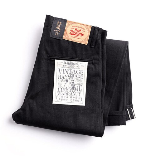 Red Tornado Men's Jeans Relaxed Fit Black Straight Loose Fit High Waisted Jeans - Picture 8 of 17