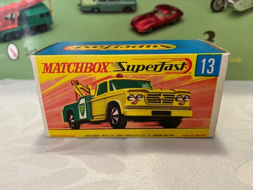 MATCHBOX SUPERFAST #13A DODGE WRECK TRUCK SCARCE SMALL WHEELS SUPERB !!! VVNMIB - Picture 8 of 12