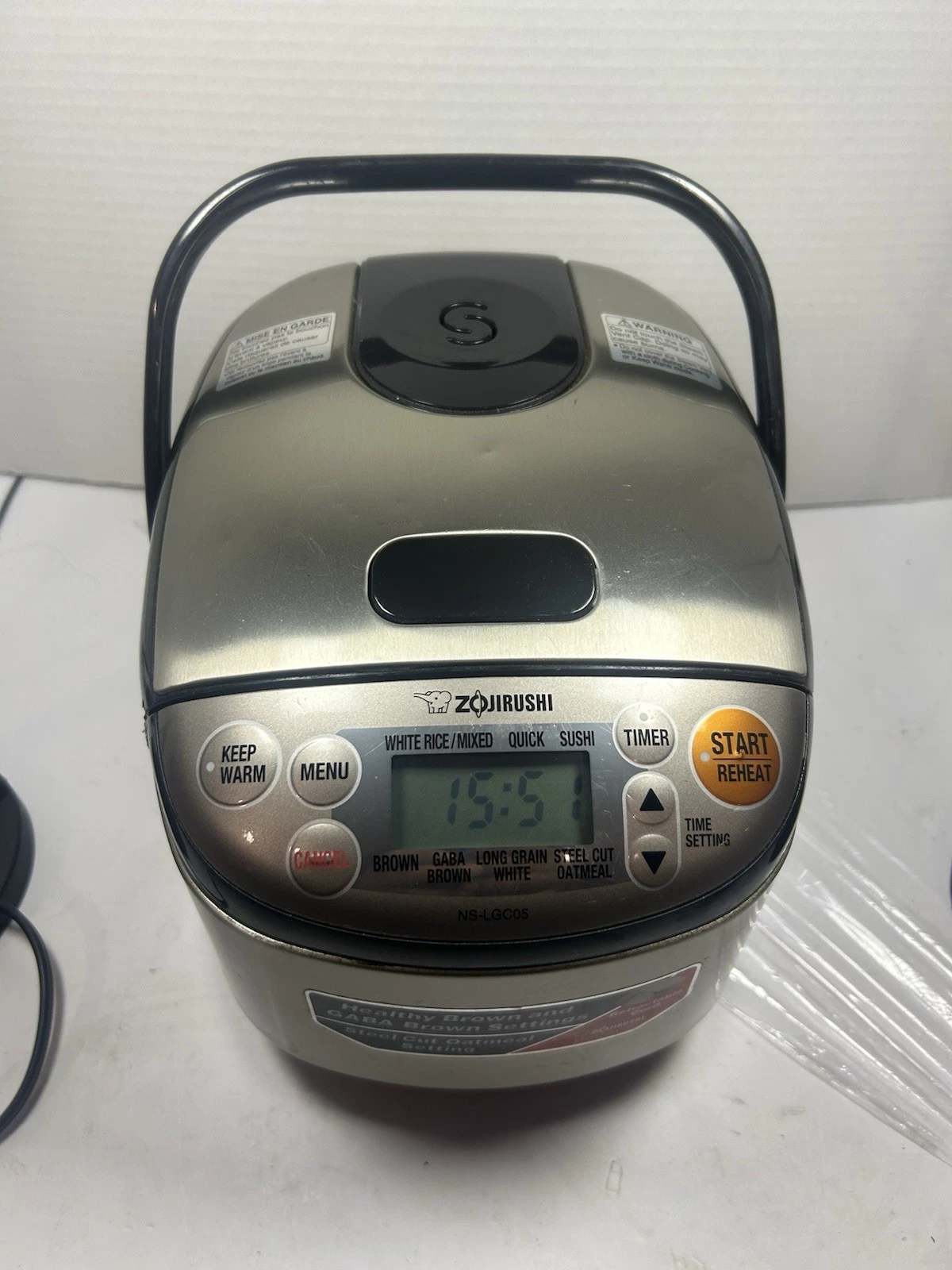 Zojirushi Micom NS-LGC05 3-Cup Compact Rice Cooker and Warmer Stainless - WORKS