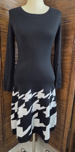 JAX Sweater Dress Black & White Herringbone Size Small - Picture 1 of 6