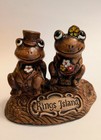Vintage Treasure Craft Salt and Pepper Shaker Set Frogs on Pad California
