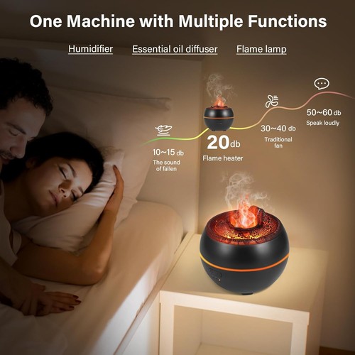 Aroma Diffuser Mit Flammen Effekt Luftbefeuchter Diffusor Für ätherische Öle Neu - Bild 3 von 14