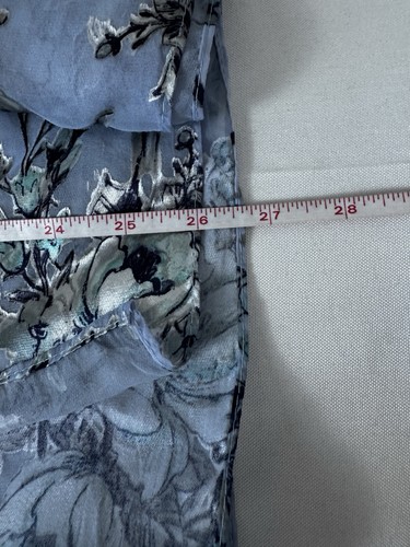 LC Silk Burnout Kimono Wrap Cardigan Blue Floral Boho Cottagecore Ethereal Fairy - Picture 8 of 9