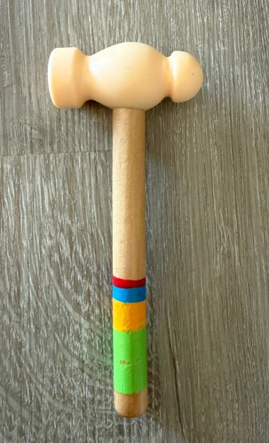 Hape Pound and Tap Bench REPLACEMENT Striped Toy Hammer PART ONLY - Picture 1 of 9