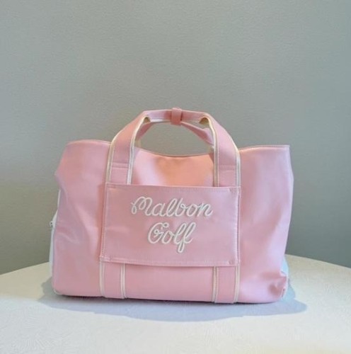 Borsa Malbon Golf Boston tote nylon colore rosa 2 vie con tracolla DHL FedEx - Foto 2 di 4