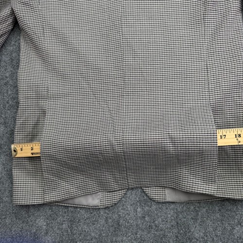 Alain Dupetit Blazer Mens 40L Long Houndstooth Sport Coat Jacket Modern Fit - Picture 13 of 15