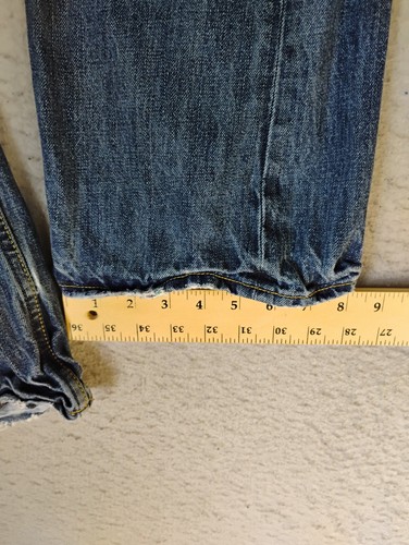Pantalones de mezclilla para hombre American Eagle 30X32 azul desgastado corte bota entrepierna lavado medio 31" - Imagen 13 de 13