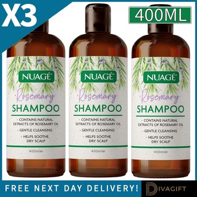 3 x NUAGE ROSMARIN SHAMPOO 400ML STIMULIERT DAS HAARWACHSTUM MIT NATÜRLICHEN EXTRAKTEN