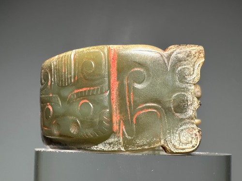 Raro Shang Dy Antiguo Jade Tallado Animal Cara Diseño "Gua Jian" Colgante L 5,7 cm - Imagen 3 de 21