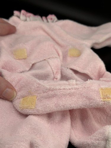 Vintage Cabbage Patch bambini 1 pezzo pigiama pigiama pigiama CPK rosa spugna panno LEGGI - Foto 10 di 11