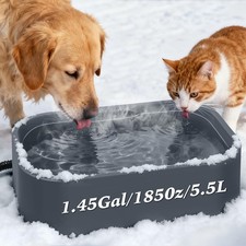 IPOW Extra Large Heated Pet Bowl with 5 Layers Design for Heating  Heat