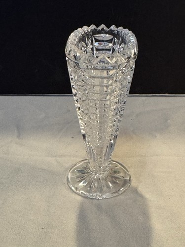 HOFBAUER - Byrde, V-förmige Kristallvase mit Fuß und Vogelknospenvase - Bild 2 von 8