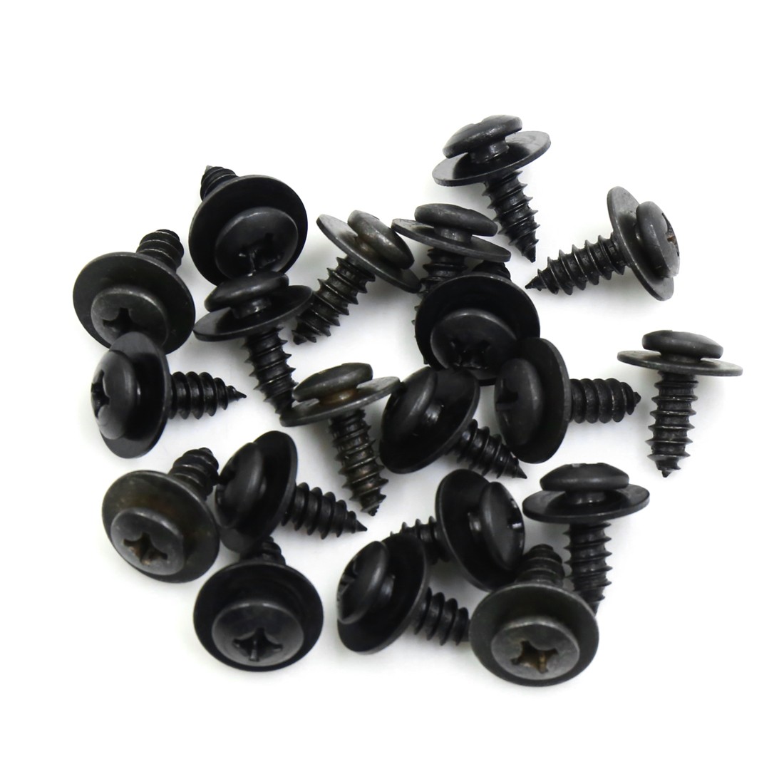 20Pcs 6 x 19mm Stainless Steel Black Truss Screw for Car Mudguard