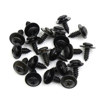 20Pcs 6 x 19mm Stainless Steel Black Truss Screw for Car Mudguard