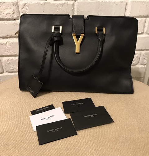Saint Laurent Classic Y Cabas Leder Handtasche Schwarz