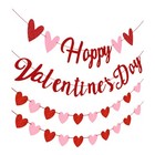 3 Pcs Valentine Decorations Festival Party Valentine's Day Hanging Bunting