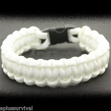 White Paracord Emergency Rope Survival Bracelet 9 Feet 7 Strand 550 LB