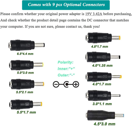 Caricatore Universale per Laptop Da 65W Adattatore CA Da 19V 3.42A per HP Dell T - Foto 2 di 12