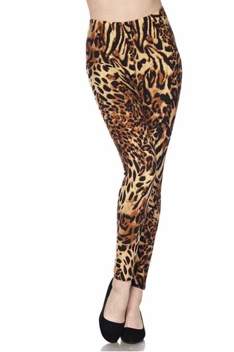 Reg One Size Women Buttery Soft Predator Leopard Leggings - Picture 8 of 8
