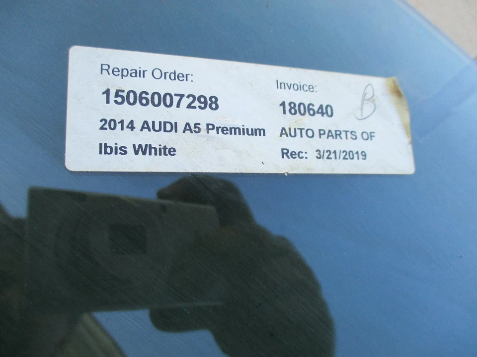 AUDI S5 A5 2008 2009 2010 2011 2012 2013-2016 VENTANA PUERTA CRISTAL DELANTERO IZQUIERDO OEM Foto 3 de 4