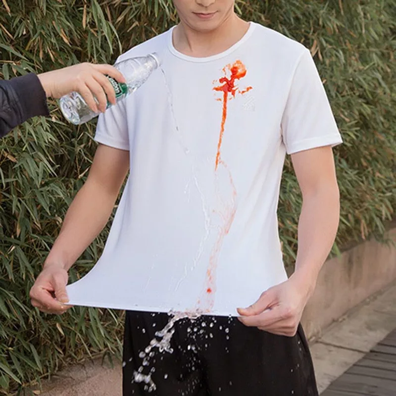 Anti Dirty T shirt Quick drying Tee Shirt Hydrophobic Stain Resistant