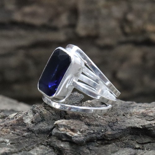 Deslumbrante Tanzanita Piedras 925 Plata de Ley Hecho a Mano Anillo Todo Talla - Imagen 4 de 6