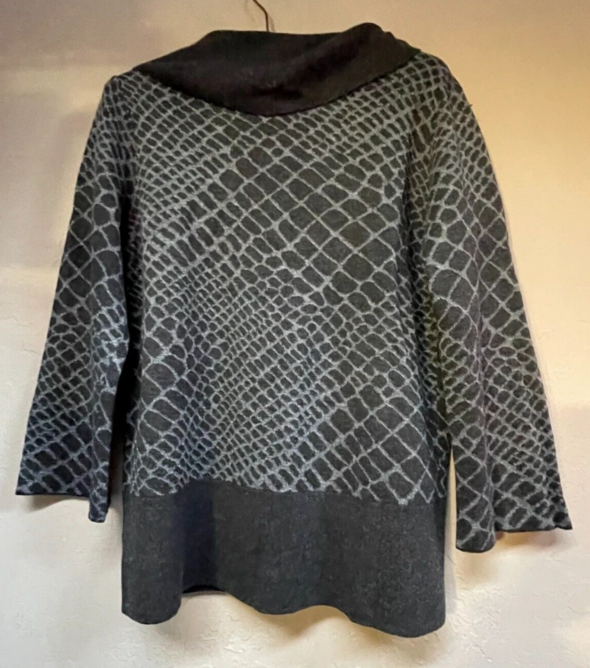 Suéter Classiques Entier Mujer Lana Cachemira Alpaca Capucha Cuello Medio Gris Negro Foto 2 de 4