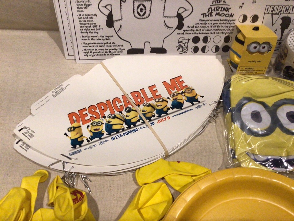 Despicable Me Party Lot Plates Balloons Small Inflatable Minion And