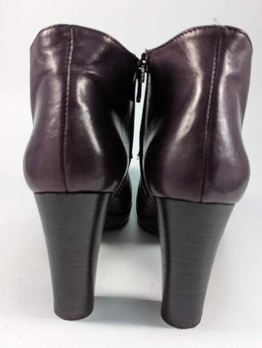 Alberto Fermani Side Zip Plum Leather Bootie Block Heel & Platform US 9 EUR 40 - Picture 21 of 24