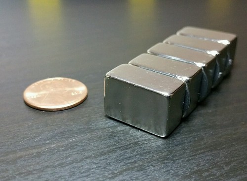 5 bloques magnéticos de neodimio N52. Tierra Rara Súper Fuerte 3/4" x 1/2" x 3/8" - Imagen 2 de 12