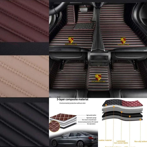 For Porsche All Models Car Floor Mats Waterproof Custom Auto Pu Leather Carpets - Picture 20 of 33