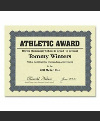 Metallic Border Certificates, 11 x 8.5, Ivory/Blue with Blue Border, 100/Pack Metallic Border Certificates, 11 x 8.5, Ivory/Blue with Blue Border, 100/Pack