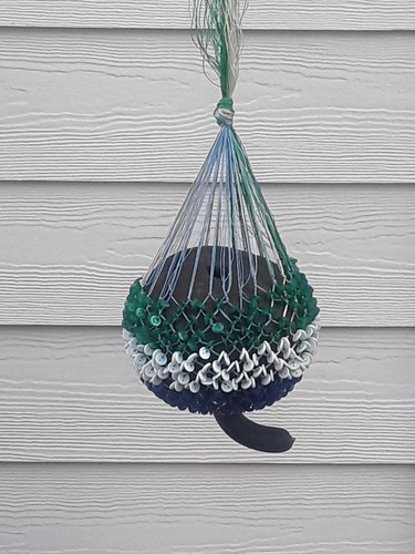 6 Zoll Kürbis Sekere (Shehgureh) mit 800+ Knöpfen aus Sierra Leone - Bild 3 von 3