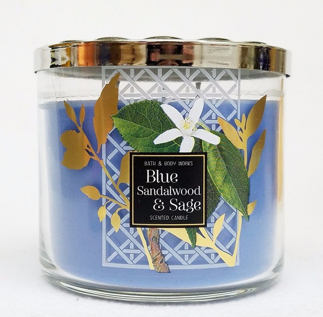 Bath & Body Works BLUE SANDALWOOD & SAGE Large 3Wick Candle eBay