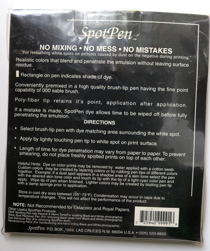SpotPen Color Photographic Retouching Dye Pens, 10 Brush-tip Pens, New Old Stock - Picture 2 of 3