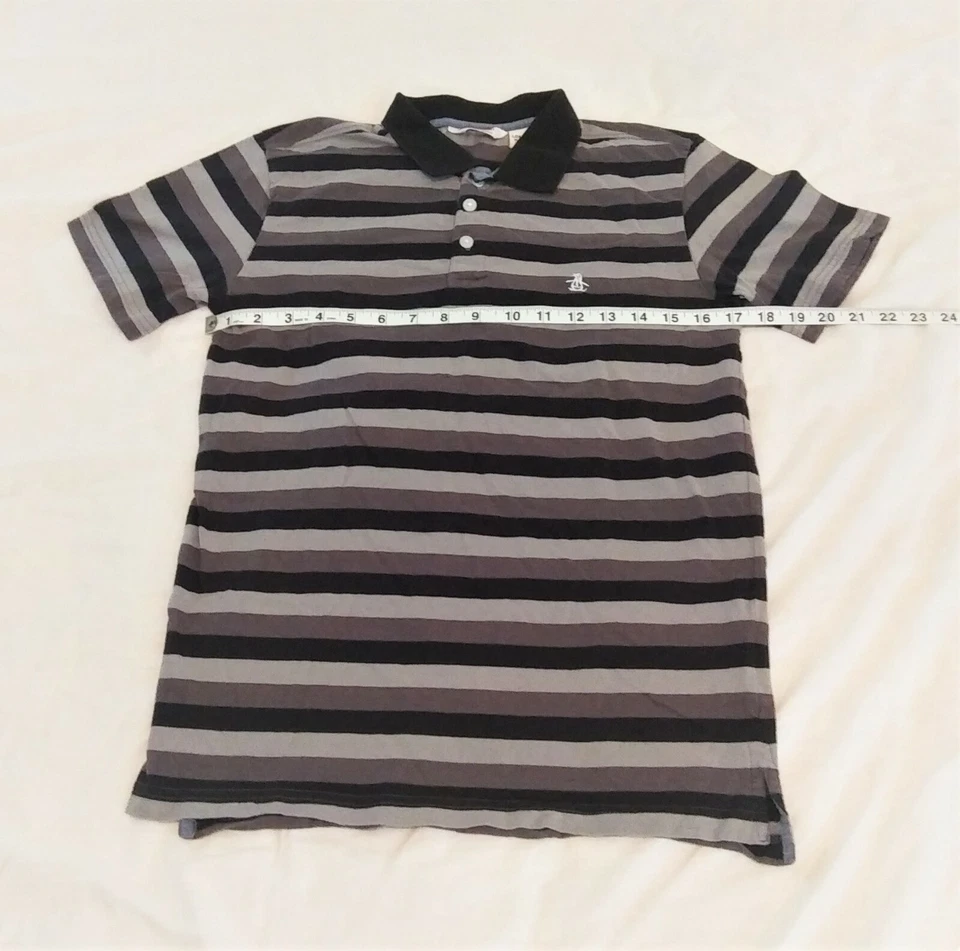 Polo Penguin by Munsingwear para niño manga corta negro y gris talla grande. Foto 4 de 4