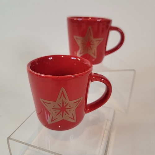 2er Set Starbucks 2018 Red Star Espressotasse Weihnachten 3 oz Kaffeebecher Stern - Bild 1 von 4