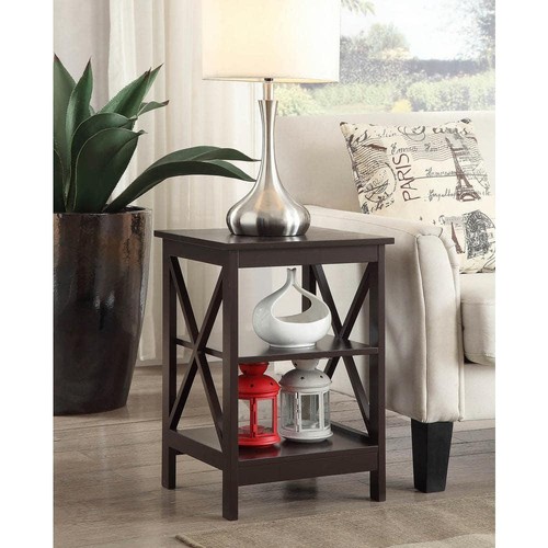 Convenience Concepts End Table 15.75" x 15.75" x 23.75" 3-Shelves Wood Espresso - Picture 6 of 6