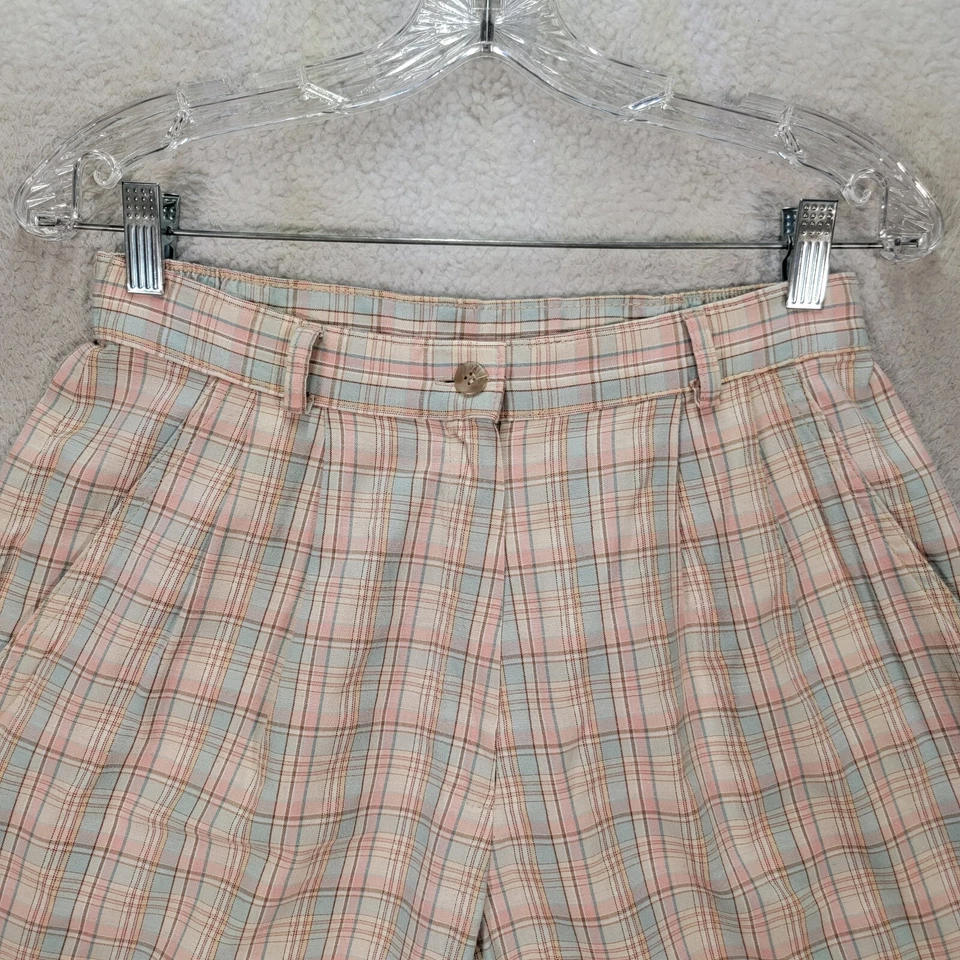 Vtg 90s Pink Check High Academia Grandmacore Chino Preppy Womens Shorts Size 6P - Image 2 of 4