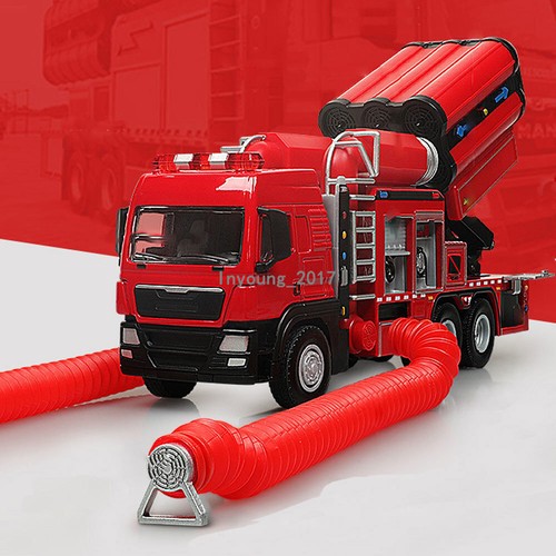 1/50 Smoke Exhaust Fire Truck Model Toy Car Diecast Fire Engine Toy Boys Gifts - Picture 9 of 11
