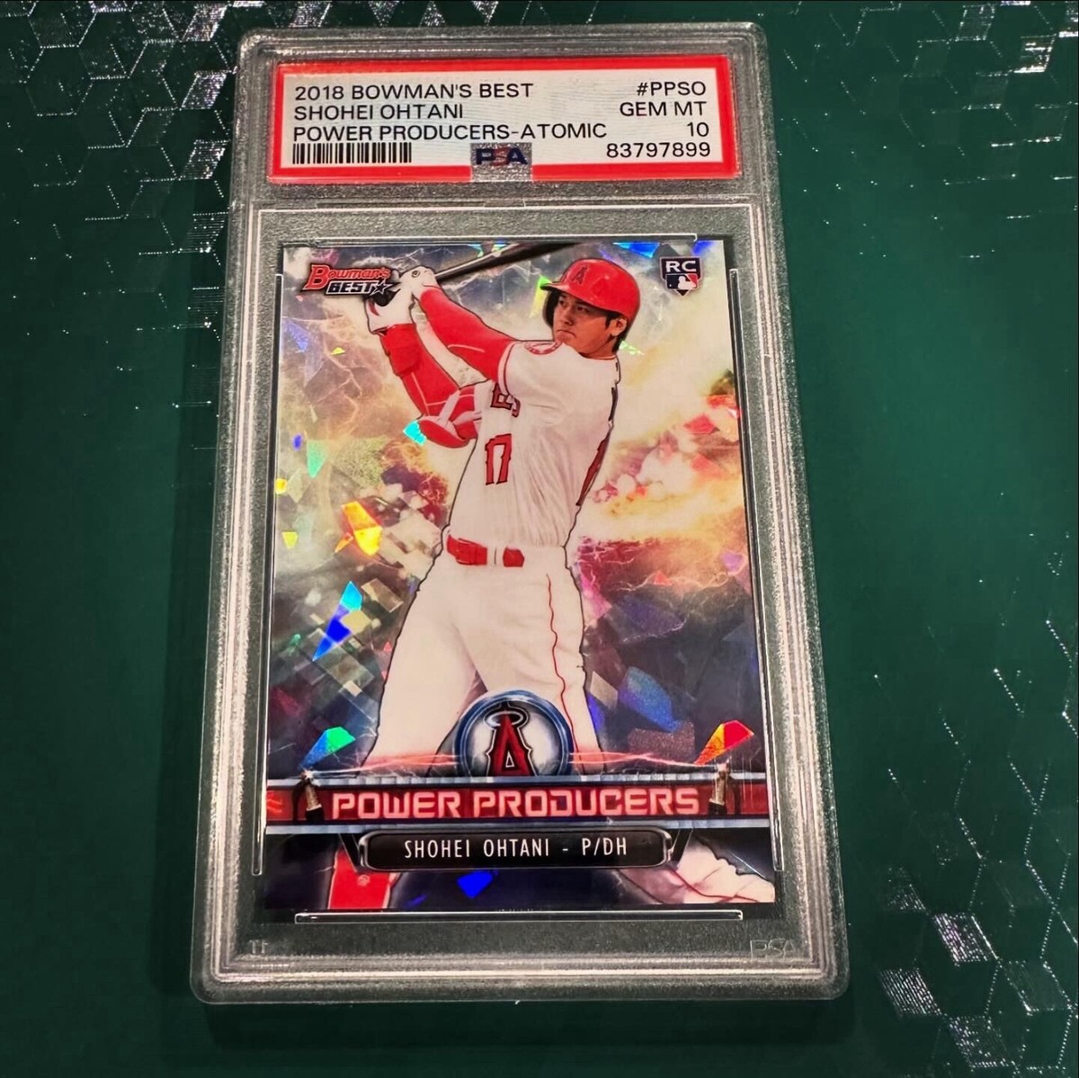 大谷翔平 2018 Bowman's Best Refractor Shohei 2018 Bowman's Best Atomic Refractor Shohei Ohtani RC PSA 10